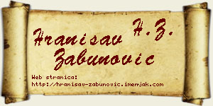 Hranisav Zabunović vizit kartica